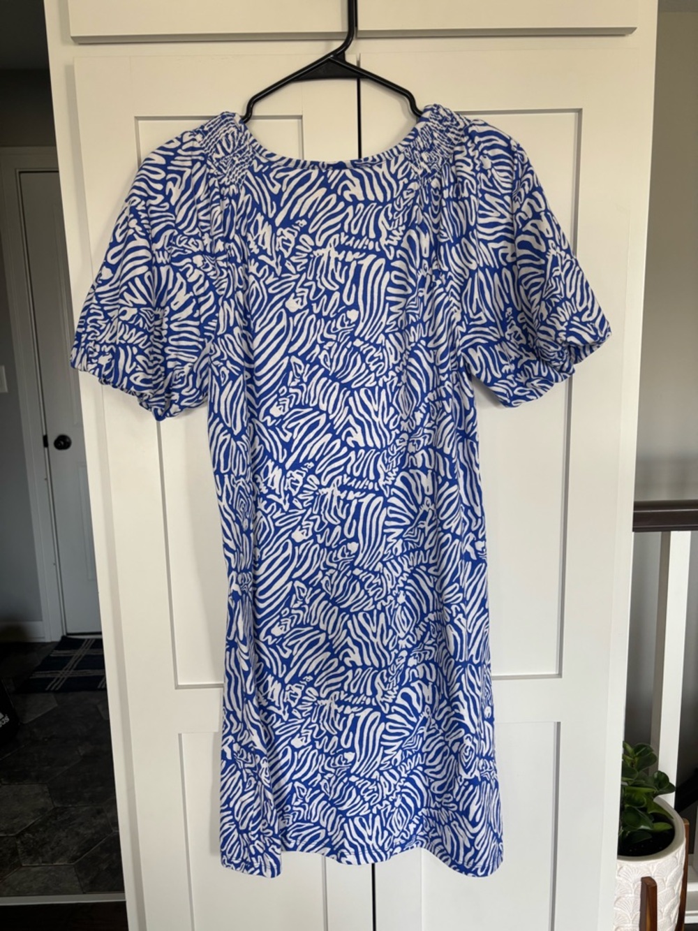Lilly Pulitzer Blue and White Printed Mini Dress